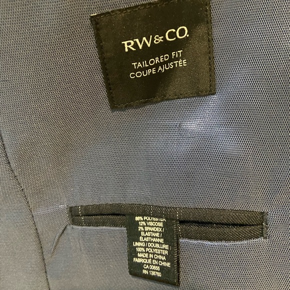 RW&Co Blue Plaid Sportscoat 42R - Picture 4 of 6